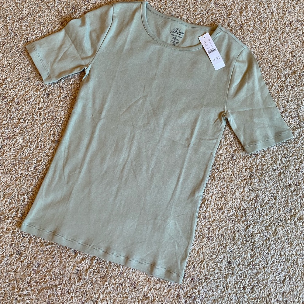 NWT J.Crew Pistachio Perfect Tee